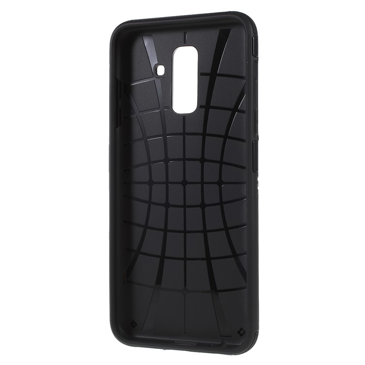 PC + TPU Hybrid Rugged Armor Back Case for Samsung Galaxy A6+ (2018) - Black-3