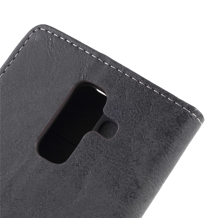 Vintage Style Leather Wallet Case for Samsung Galaxy A6+ (2018) - Grey-8
