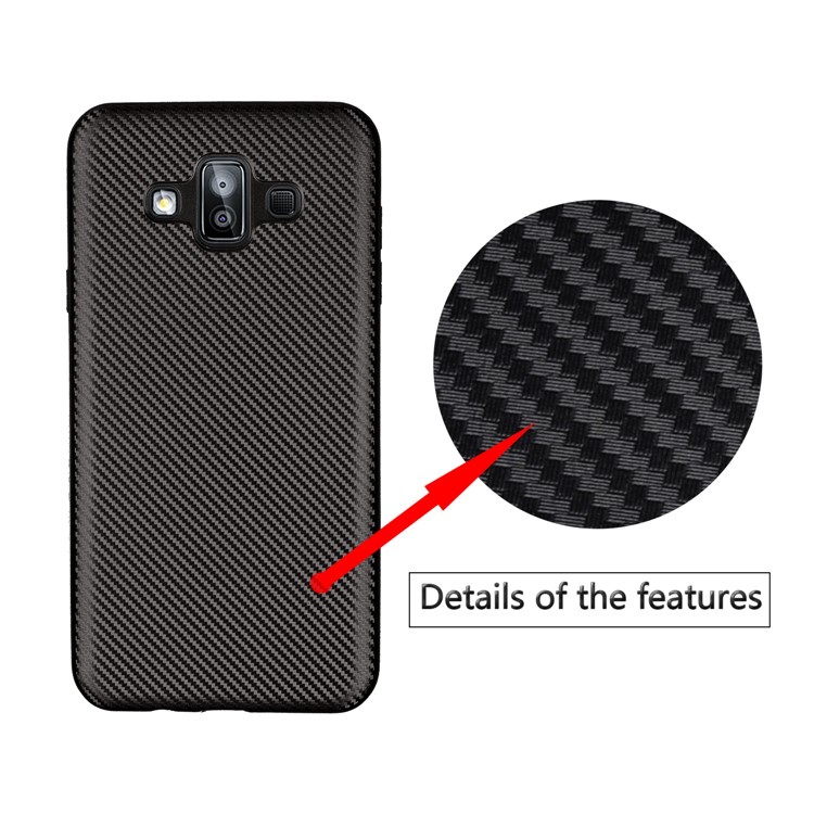 Carbon Fiber Texture Soft TPU Back Phone Case for Samsung Galaxy J7 Duo - Black-8