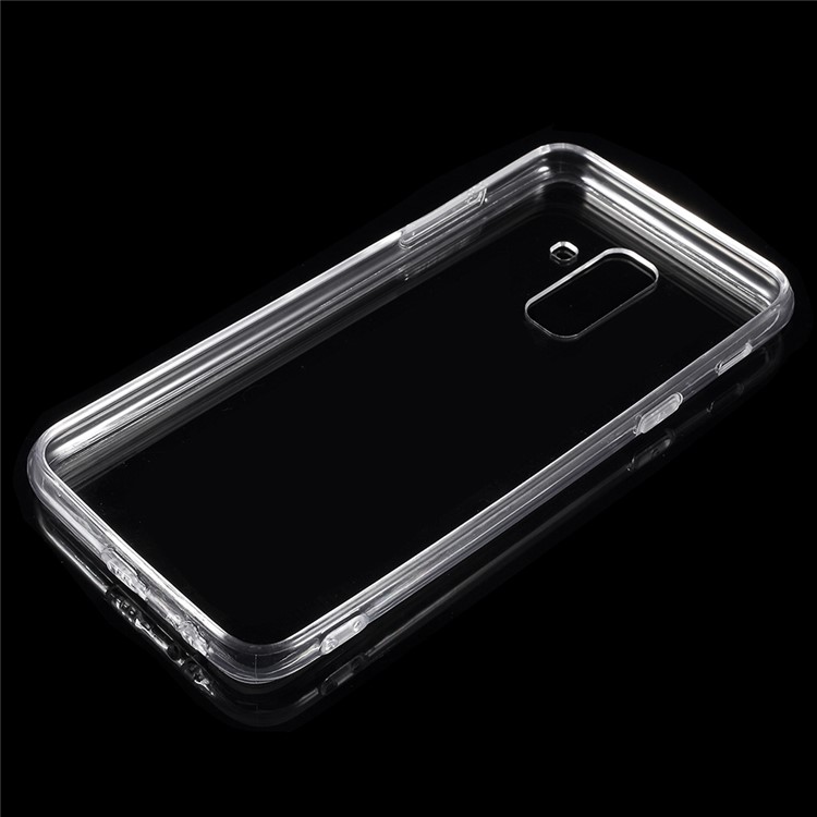 Acrílico Cristalino + TPU Caso Híbrido De Volta Para Samsung Galaxy A6 + (2018) - Transparente-2