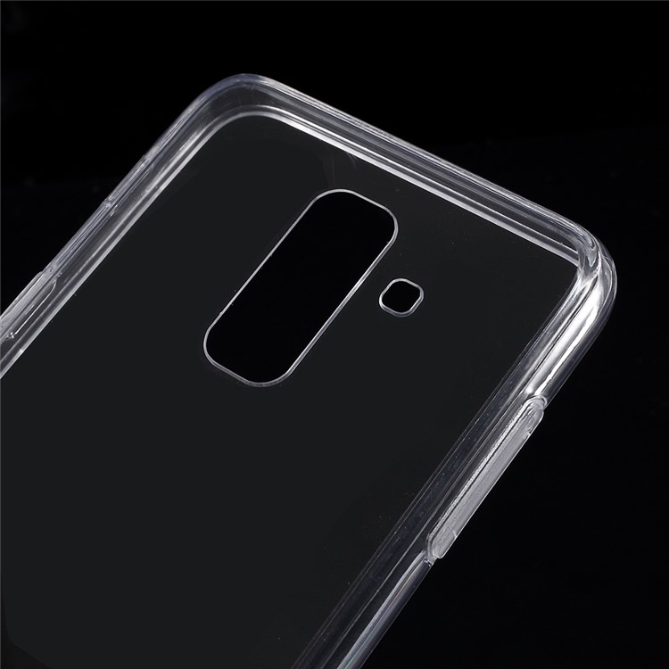 Acrílico Cristalino + TPU Caso Híbrido De Volta Para Samsung Galaxy A6 + (2018) - Transparente-3