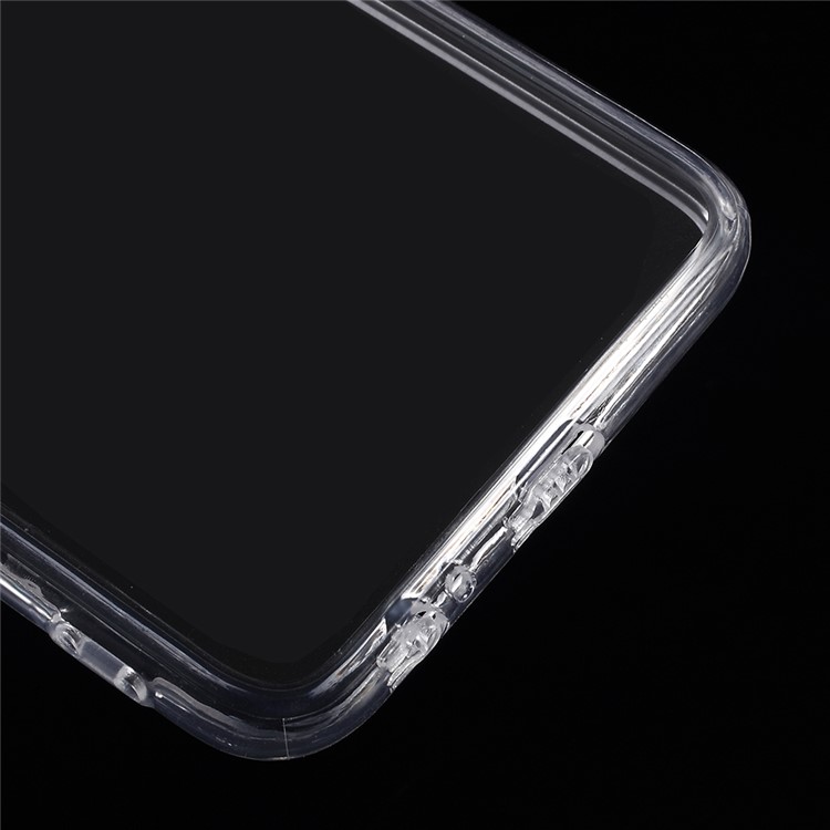 Acrílico Cristalino + TPU Caso Híbrido De Volta Para Samsung Galaxy A6 + (2018) - Transparente-4