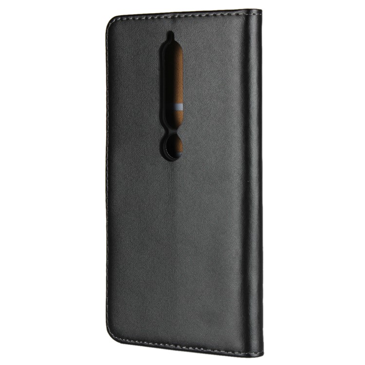 Split Leather Wallet Stand Flip Cover Case for Nokia 6 (2018) - Black-3