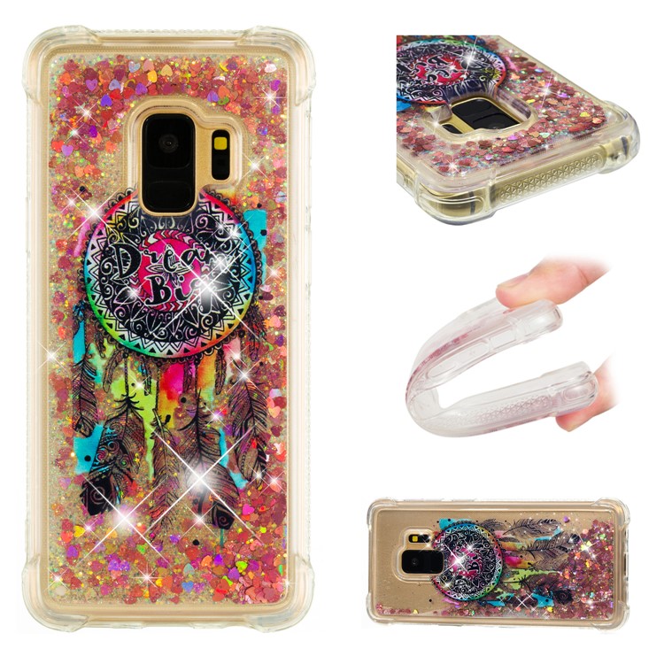 

Patterned Liquid Glitter Powder Quicksand Shockproof TPU Back Mobile Accessory Shell for Samsung Galaxy S9 SM-G960 - Dream Catcher