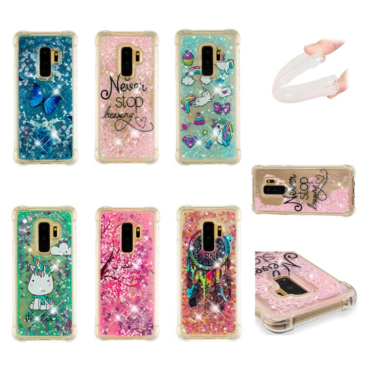 Patterned Liquid Glitter Powder Quicksand Shockproof TPU Back Case for Samsung Galaxy S9 Plus SM-G965 - Never Stop-10