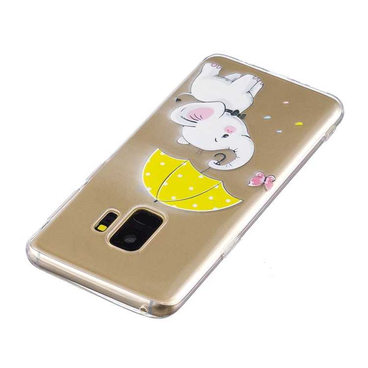 Pattern Printing TPU Case for Samsung Galaxy S9 SM-G960 - Elephant Holding an Umbrella-5