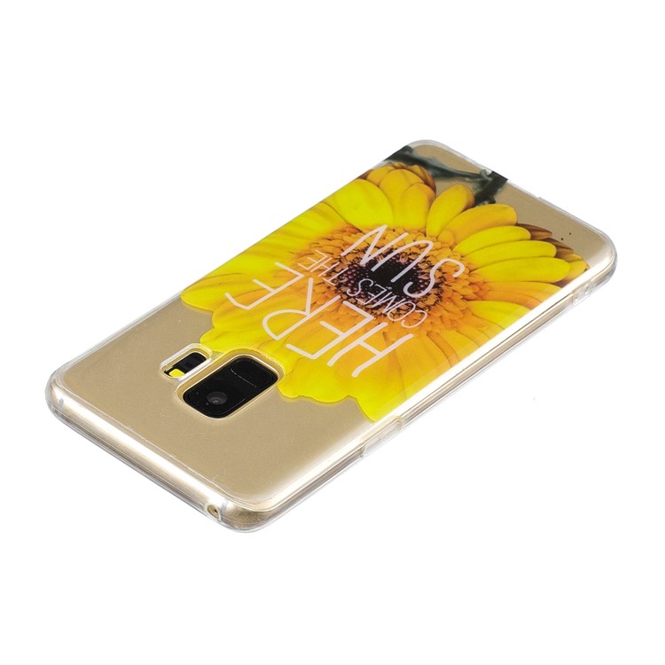 Pattern Printing IMD TPU Case for Samsung Galaxy S9 SM-G960 - Flower and Quote-3