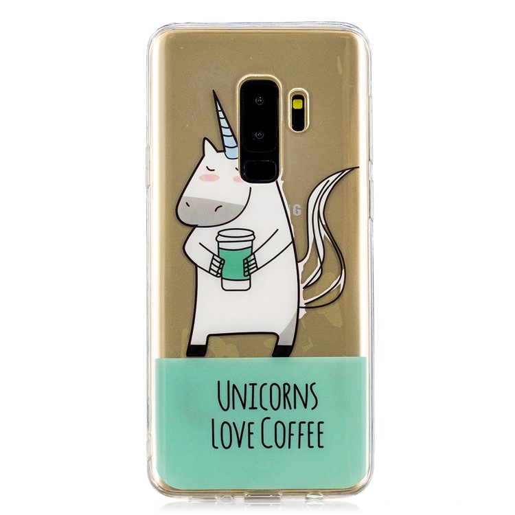 

Patterned IMD TPU Back Case for Samsung Galaxy S9 Plus SM-G965 - Unicorns Love Coffee