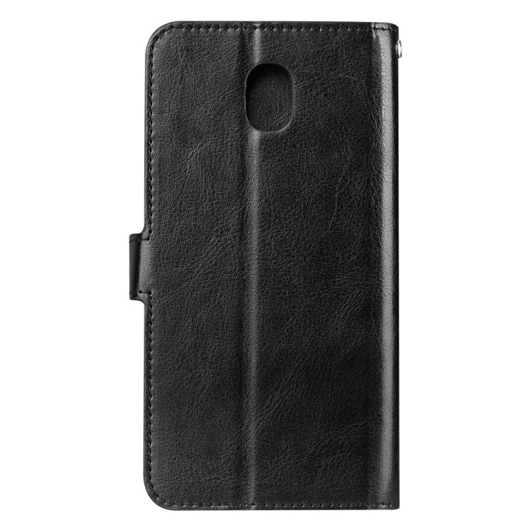 Crazy Horse Texture Wallet Stand Leather Phone Case for Samsung Galaxy J4 (2018) - Black-3