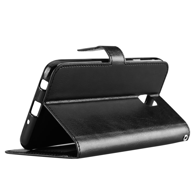 Crazy Horse Texture Wallet Stand Leather Phone Case for Samsung Galaxy J4 (2018) - Black-5