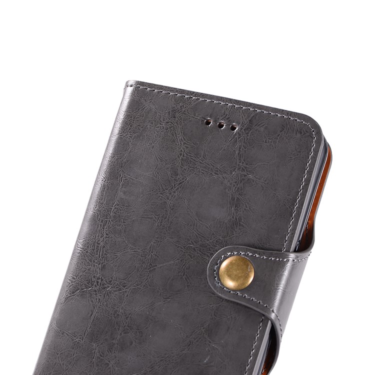 Crazy Horse PU Leather Wallet Cover + Detachable Leather Coated TPU Case for Samsung Galaxy S9+ SM-G965 - Black-7