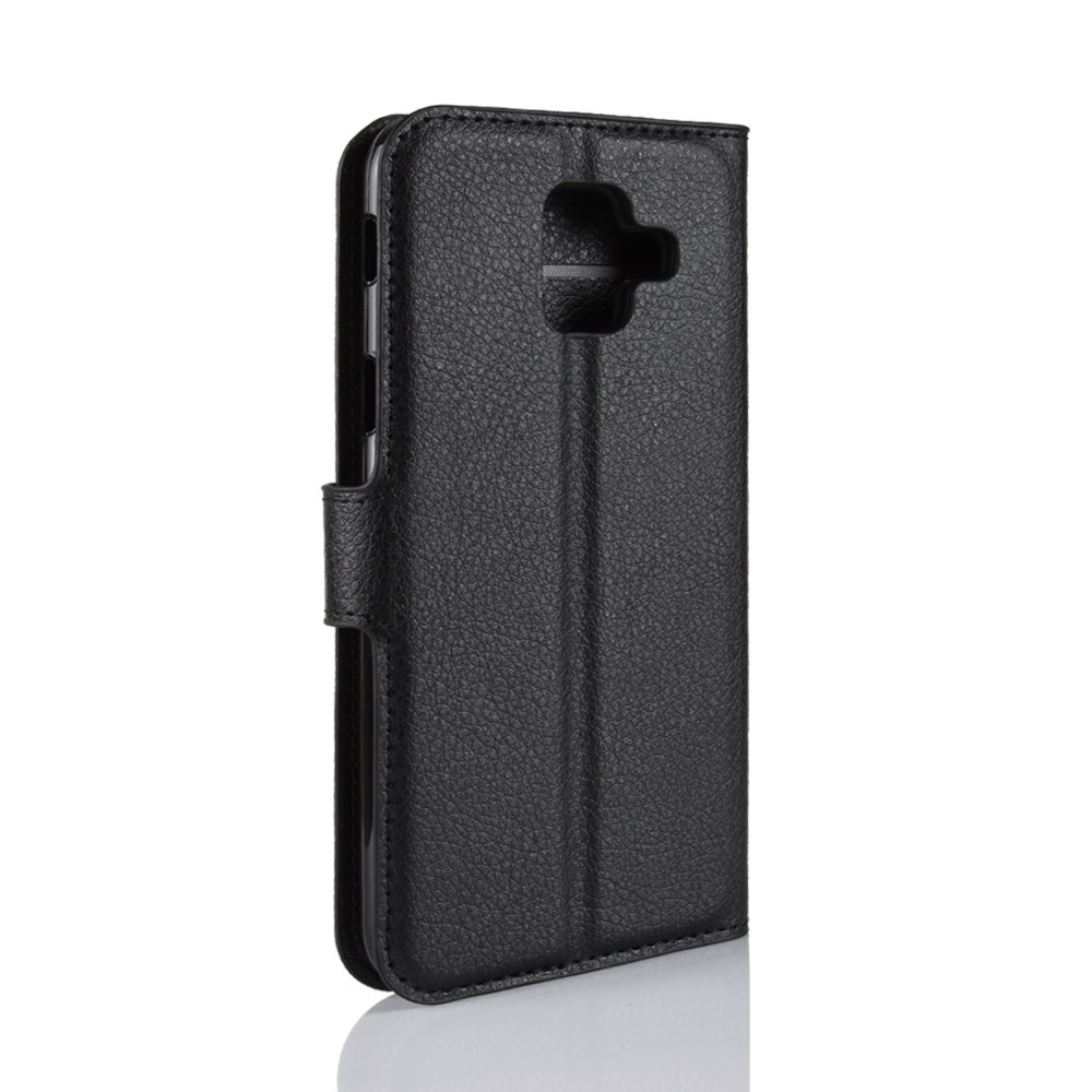 Litchi Skin Leather Wallet Case for Samsung Galaxy A6 (2018) - Black-3