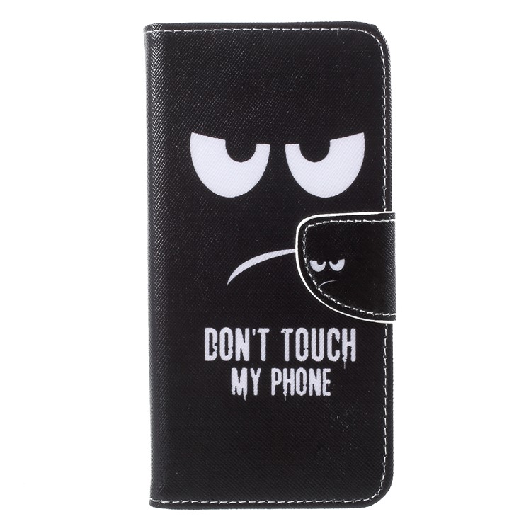 Cross Texture Patterned Wallet Leather Case for Samsung Galaxy A6+ (2018) - Do not Touch My Phone-3