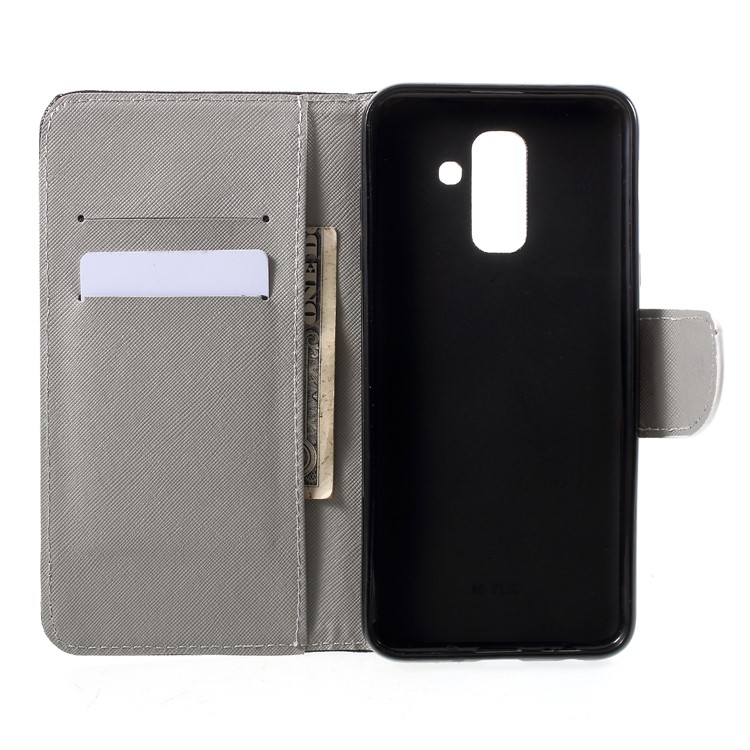 Cross Texture Patterned Wallet Leather Case for Samsung Galaxy A6+ (2018) - Do not Touch My Phone-5