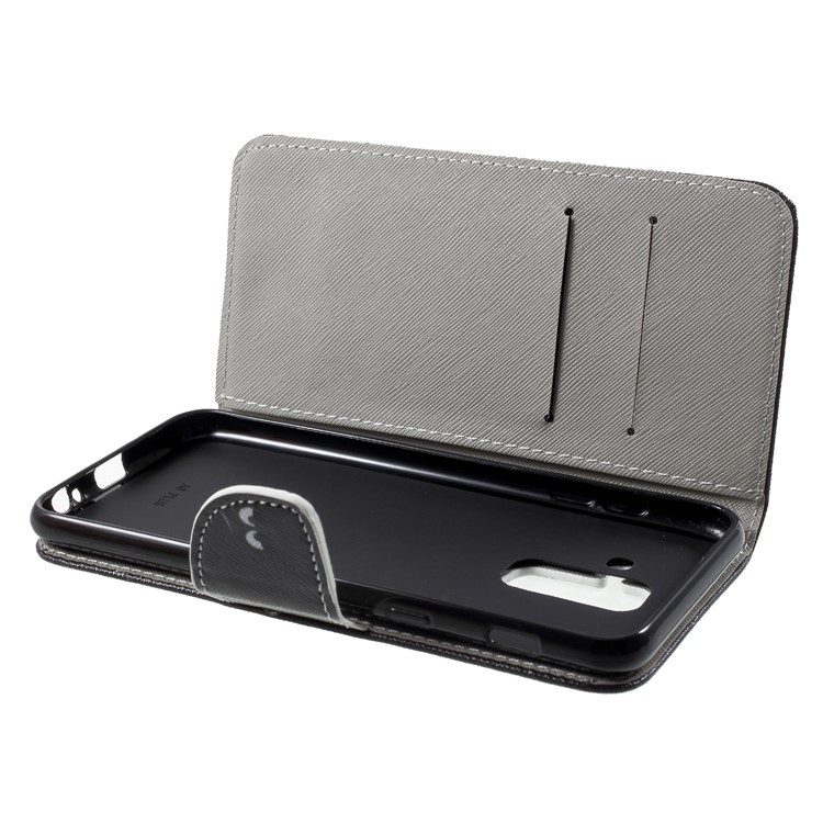 Cross Texture Patterned Wallet Leather Case for Samsung Galaxy A6+ (2018) - Do not Touch My Phone-6