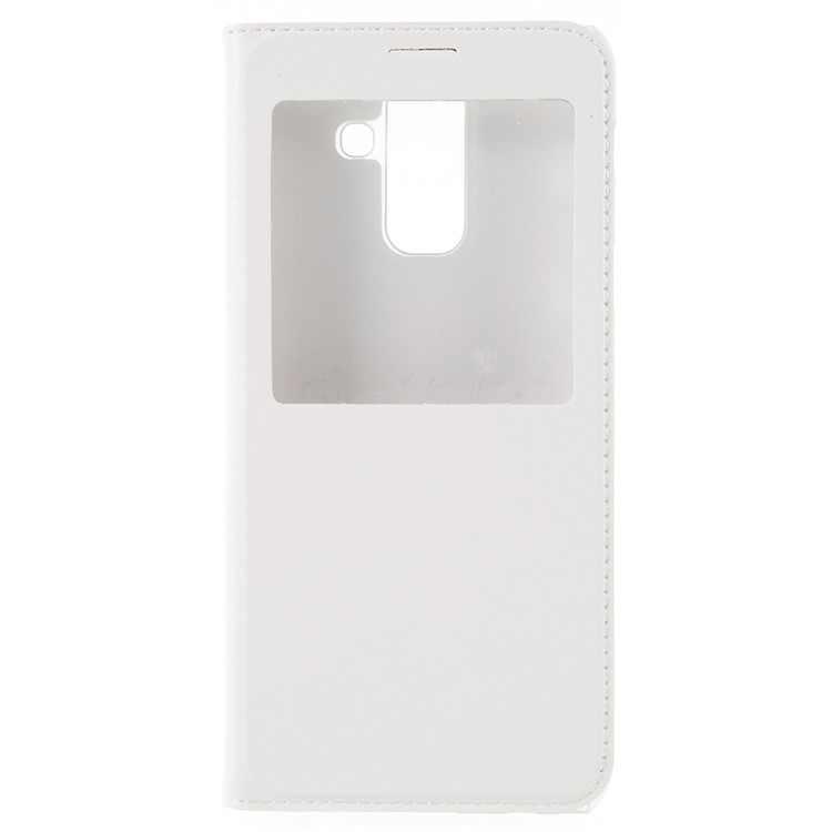 View Window Leather Phone Cover for Samsung Galaxy A6 Plus (2018)/A9 Star Lite - White-1