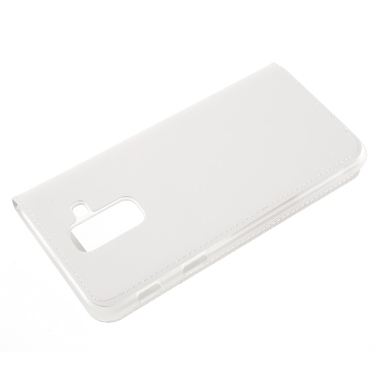 View Window Leather Phone Cover for Samsung Galaxy A6 Plus (2018)/A9 Star Lite - White-6