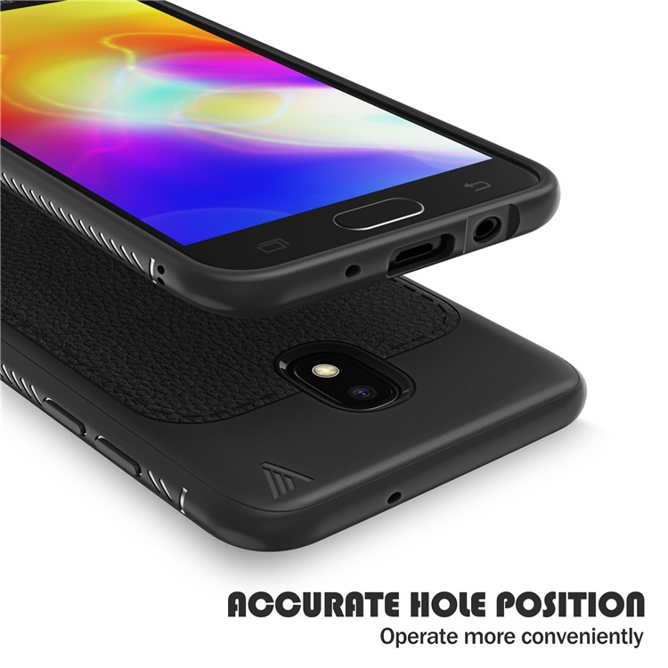 IVSO Gentry Series PU Leather Coated TPU Case for Samsung Galaxy J3 (2018) - Black-4