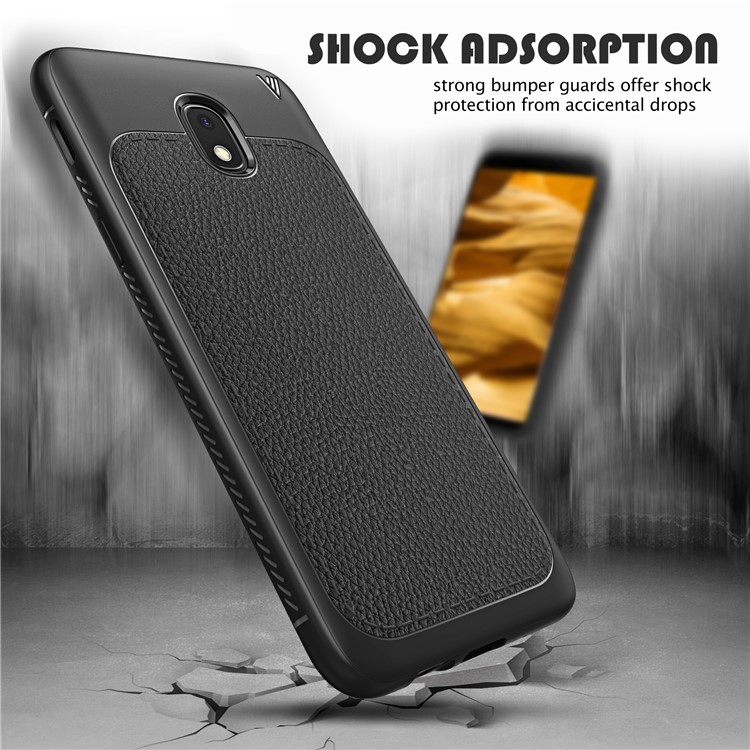 IVSO Gentry Series Litchi Skin Leather Coated TPU Shell Case for Samsung Galaxy J5 (2018) - Black-3