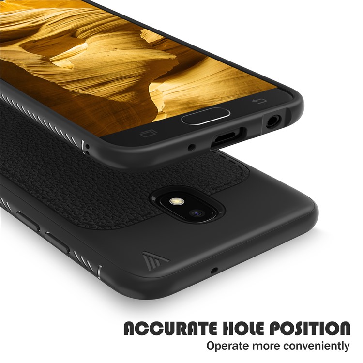 IVSO Gentry Series Litchi Skin Leather Coated TPU Shell Case for Samsung Galaxy J5 (2018) - Black-5