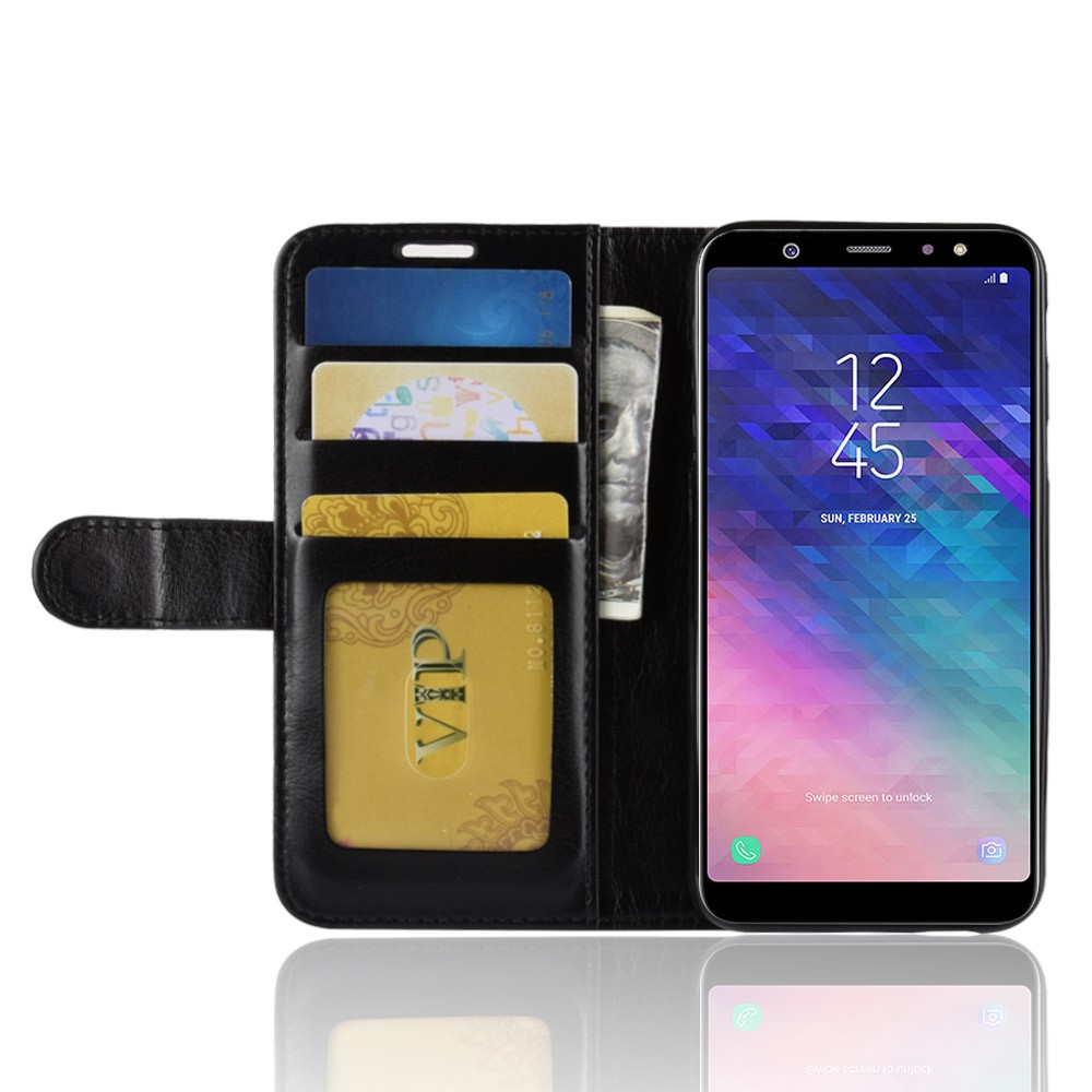 Crazy Horse PU Leather Protection Mobile Phone Shell for Samsung Galaxy A6 (2018) - Black-5