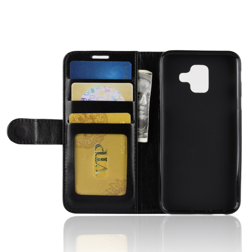 Crazy Horse PU Leather Protection Mobile Phone Shell for Samsung Galaxy A6 (2018) - Black-6