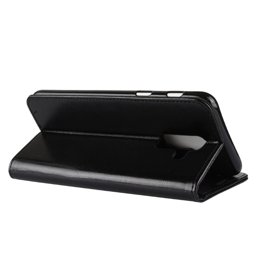 Crazy Horse PU Leather Wallet Phone Casing for Samsung Galaxy A6 Plus (2018) - Black-8