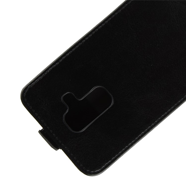 Crazy Horse Vertical Flip Leather Mobile Phone Casing for Samsung Galaxy A6 Plus (2018) - Black-4