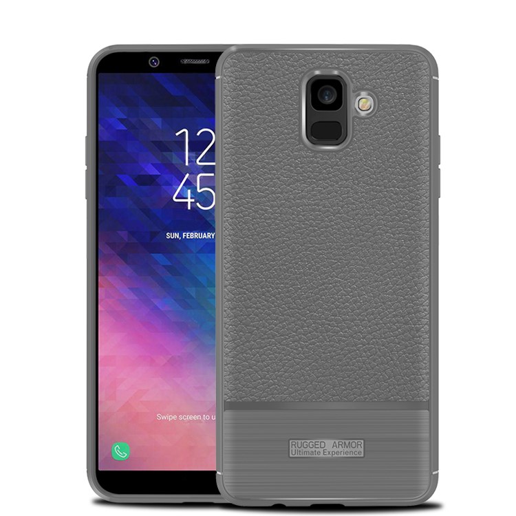

Litchi Texture Brushed TPU Back Phone Cover for Samsung Galaxy A6 (2018) - Grey, Galaxy A6 (2018)