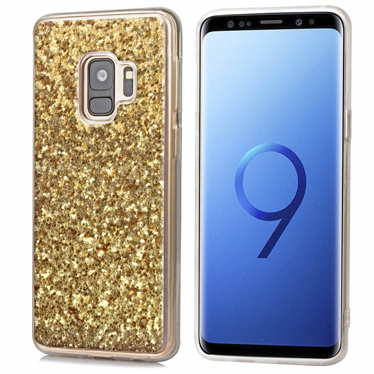 Glittery Sequins TPU Casing Case for Samsung Galaxy S9 G960 - Gold-3