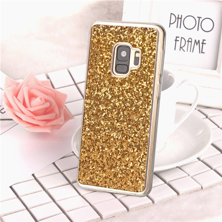 Glittery Sequins TPU Casing Case for Samsung Galaxy S9 G960 - Gold-4