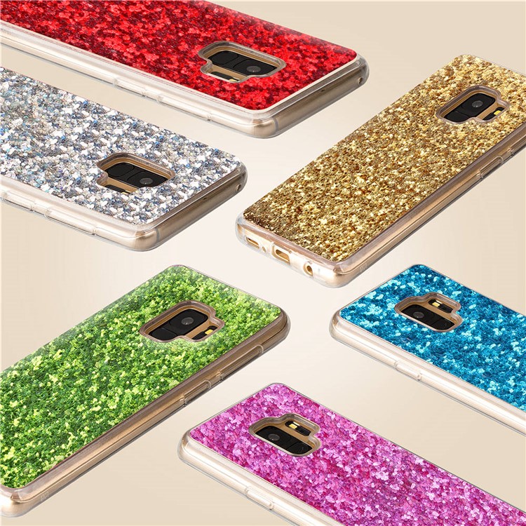 Glittery Sequins TPU Casing Case for Samsung Galaxy S9 G960 - Gold-5
