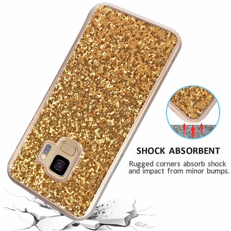 Glittery Sequins TPU Casing Case for Samsung Galaxy S9 G960 - Gold-6
