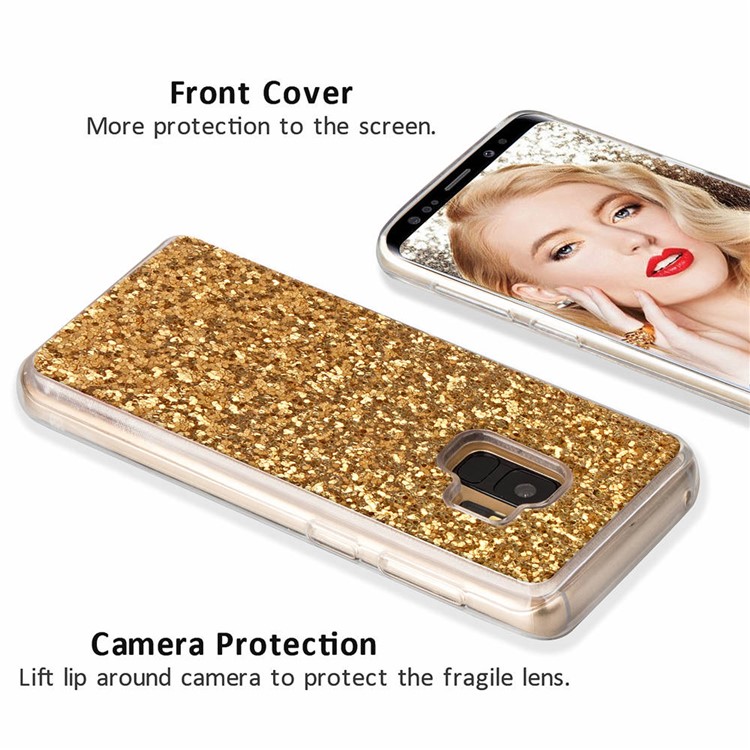 Glittery Sequins TPU Casing Case for Samsung Galaxy S9 G960 - Gold-7