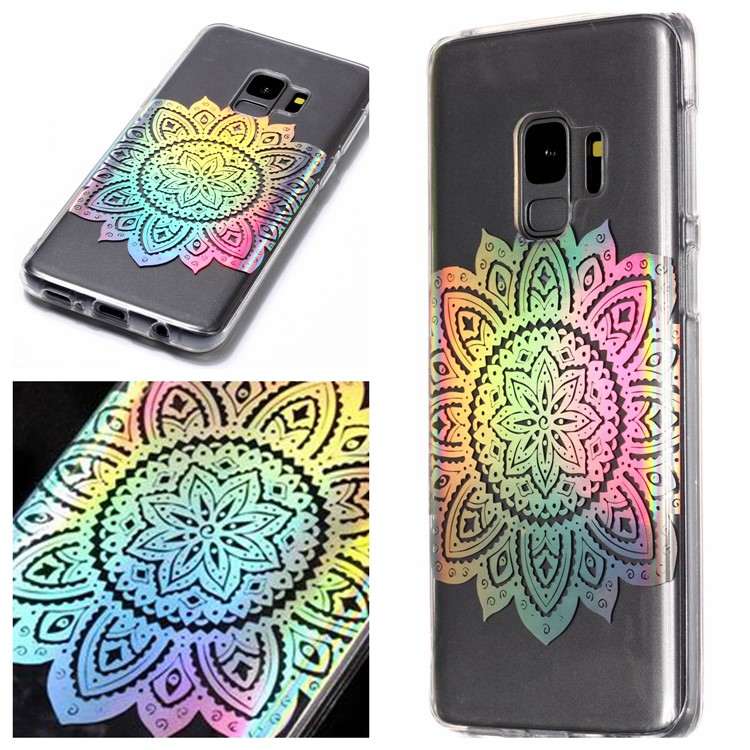 

Colorful Laser Carving Patterned TPU Phone Case for Samsung Galaxy S9 G960 - Blossom Flower, Galaxy S9