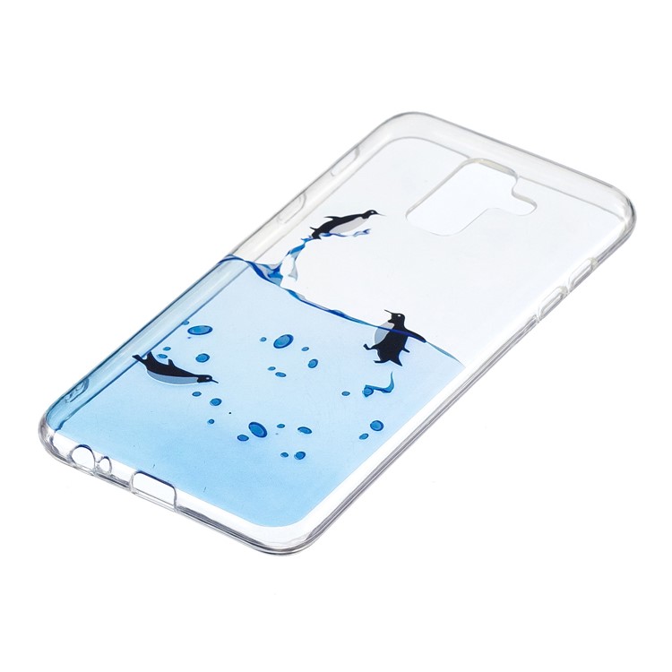 IMD Pattern TPU Protection Phone Accessory Case for Samsung Galaxy A6 Plus (2018) - Swimming Penguin-2