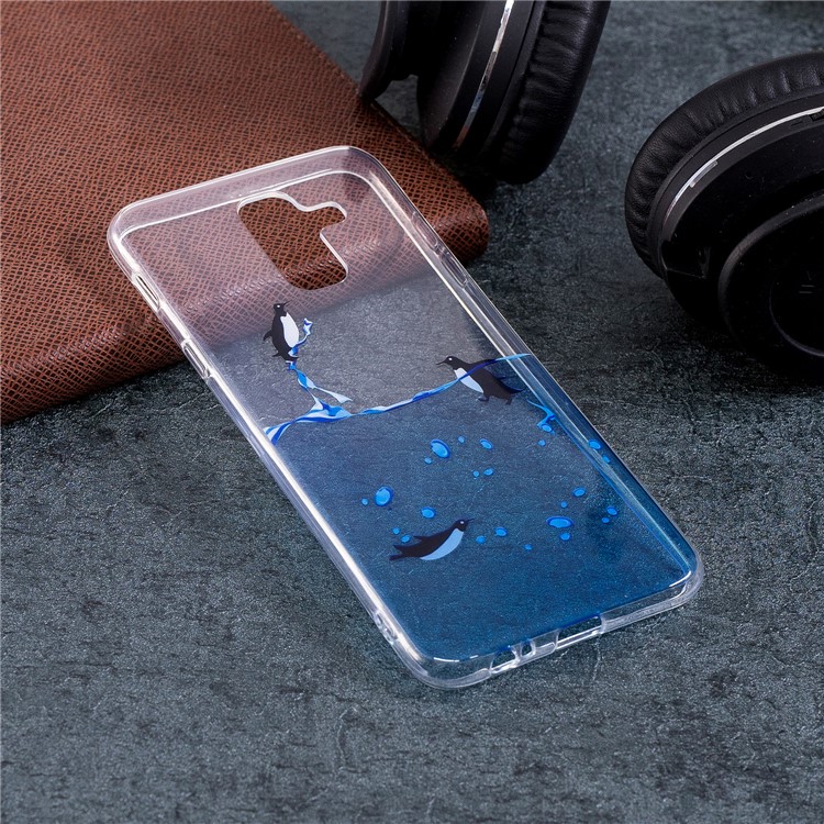IMD Pattern TPU Protection Phone Accessory Case for Samsung Galaxy A6 Plus (2018) - Swimming Penguin-3