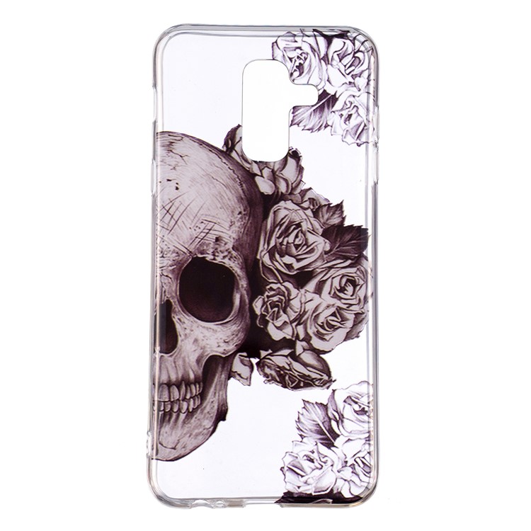 

IMD Pattern TPU Protection Mobile Phone Cover for Samsung Galaxy A6 Plus (2018) / A9 Star Lite - Skull and Flower, Galaxy A6+ (2018)
