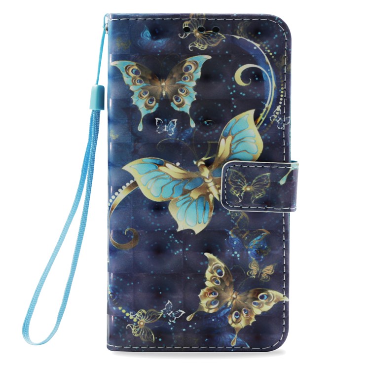 Pattern Printing Leather Wallet Case for Samsung Galaxy S9 SM-G960 - Vivid Butterfly-2