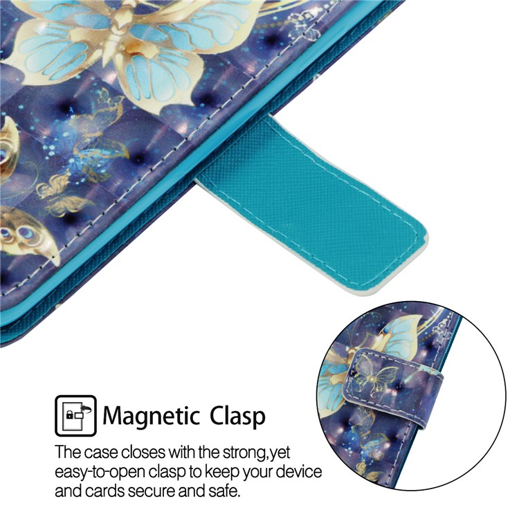 Pattern Printing Leather Wallet Case for Samsung Galaxy S9 SM-G960 - Vivid Butterfly-5