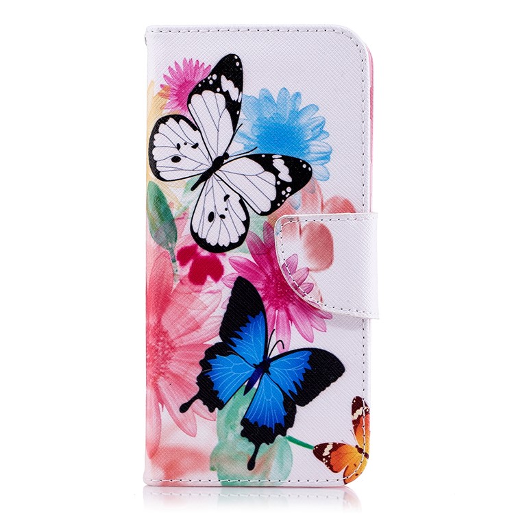 Pattern Printing PU Leather Wallet Phone Case for Samsung Galaxy A6 (2018) - Butterflies and Flowers-2