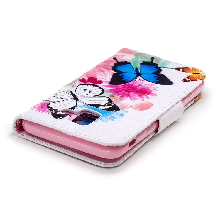 Pattern Printing PU Leather Wallet Phone Case for Samsung Galaxy A6 (2018) - Butterflies and Flowers-7