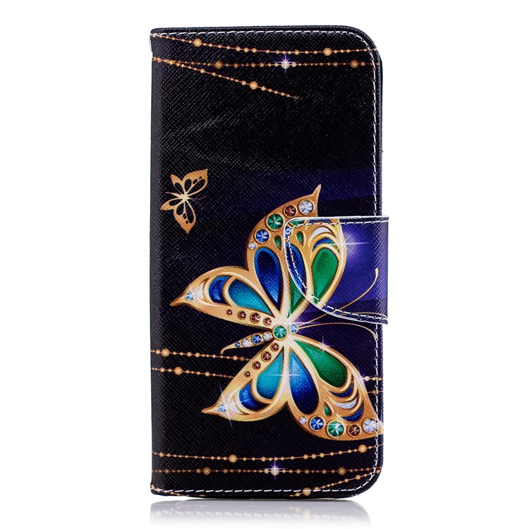 For Samsung Galaxy A6 (2018) Pattern Printing Leather Stand Mobile Casing - Butterfly with Diamond-3