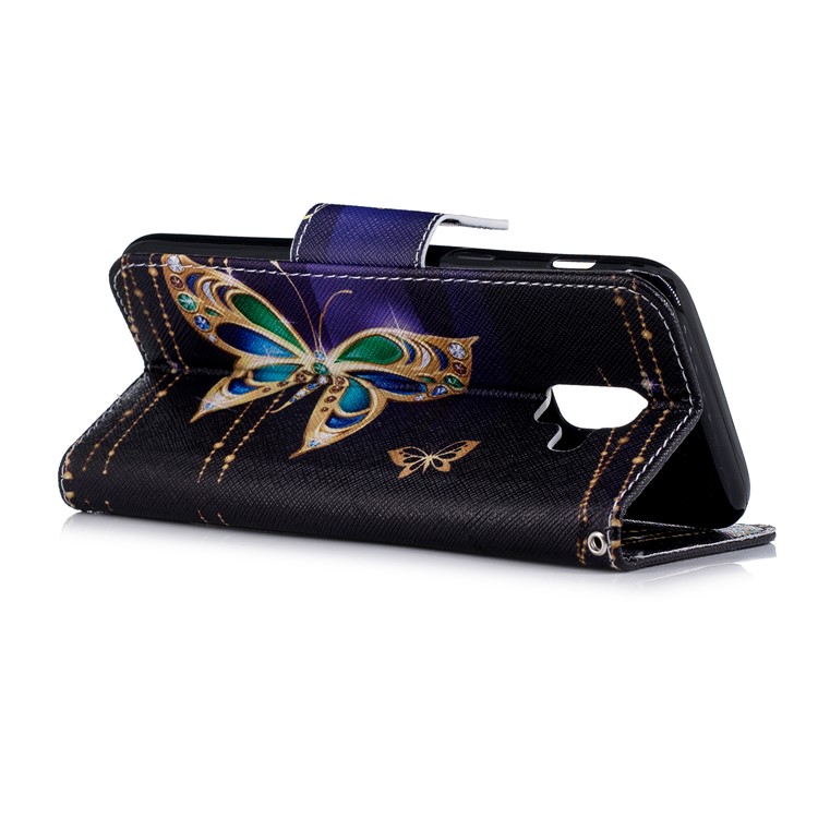 For Samsung Galaxy A6 (2018) Pattern Printing Leather Stand Mobile Casing - Butterfly with Diamond-7