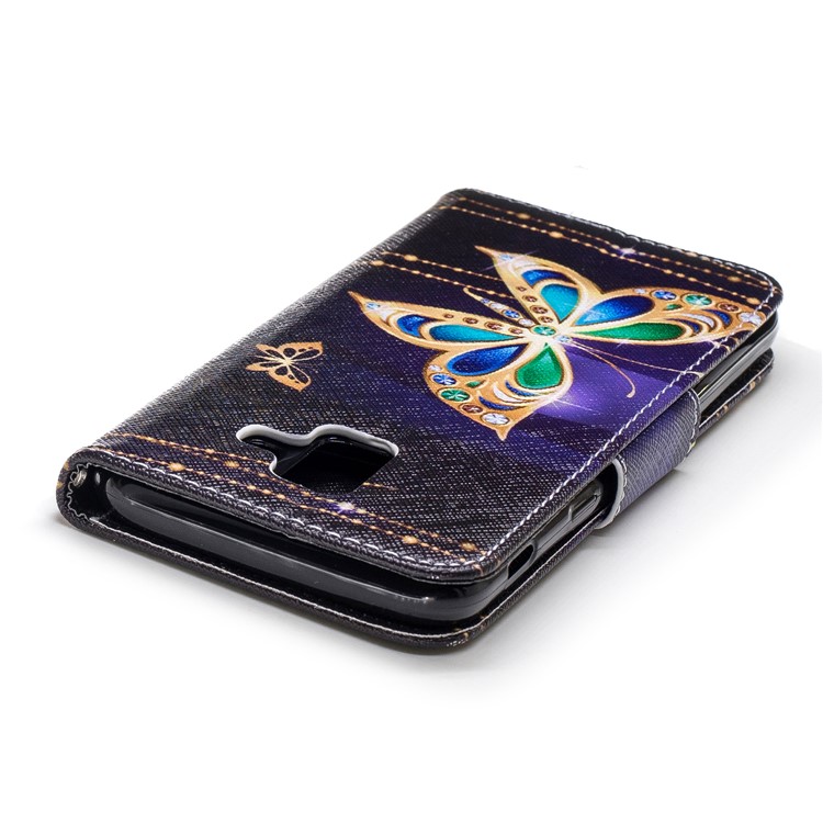 For Samsung Galaxy A6 (2018) Pattern Printing Leather Stand Mobile Casing - Butterfly with Diamond-13