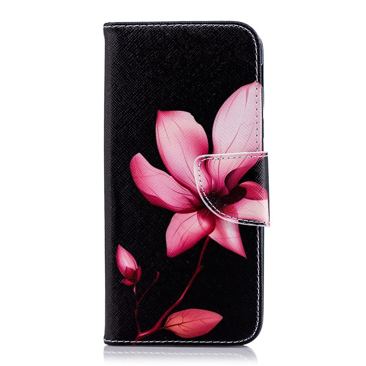 For Samsung Galaxy A6 (2018) Pattern Printing Leather Wallet Mobile Phone Case - Flower Pattern-3