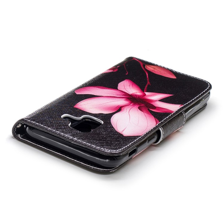 For Samsung Galaxy A6 (2018) Pattern Printing Leather Wallet Mobile Phone Case - Flower Pattern-13