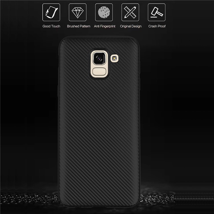 Carbon Fiber Texture TPU Back Case for Samsung Galaxy J6 (2018) - Black-4