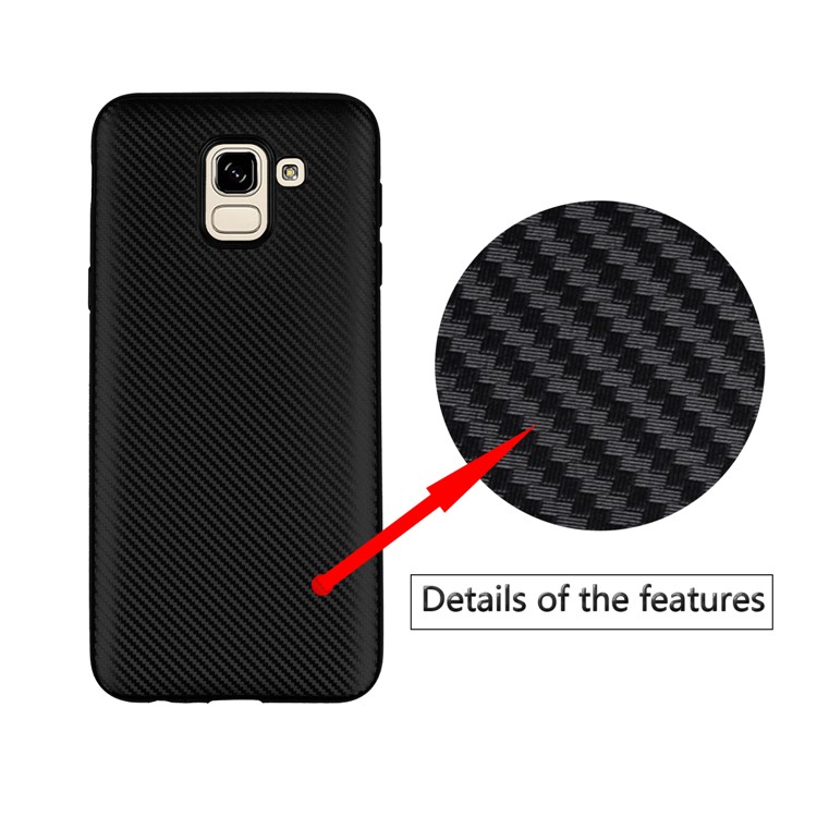 Carbon Fiber Texture TPU Back Case for Samsung Galaxy J6 (2018) - Black-6
