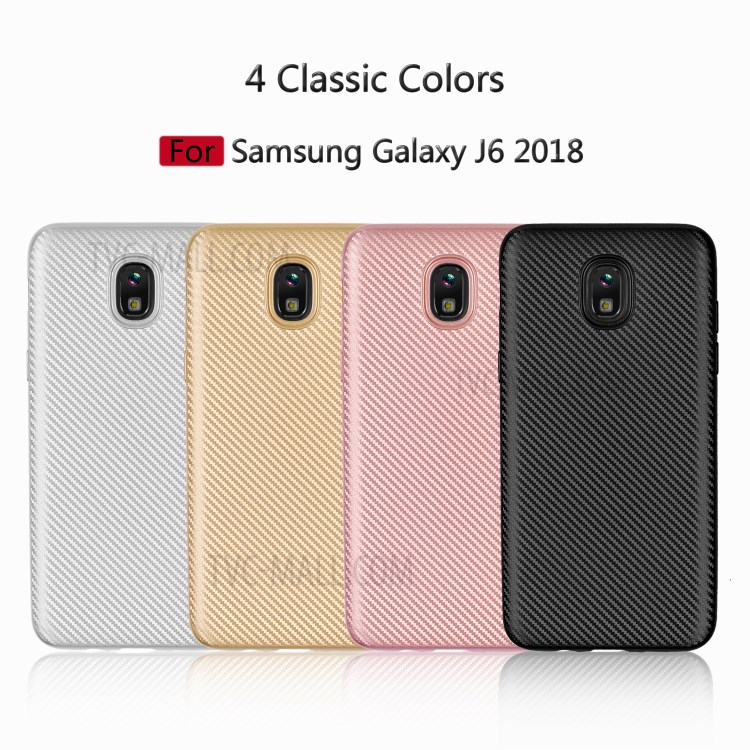 Carbon Fiber Texture TPU Back Case for Samsung Galaxy J6 (2018) - Black-8